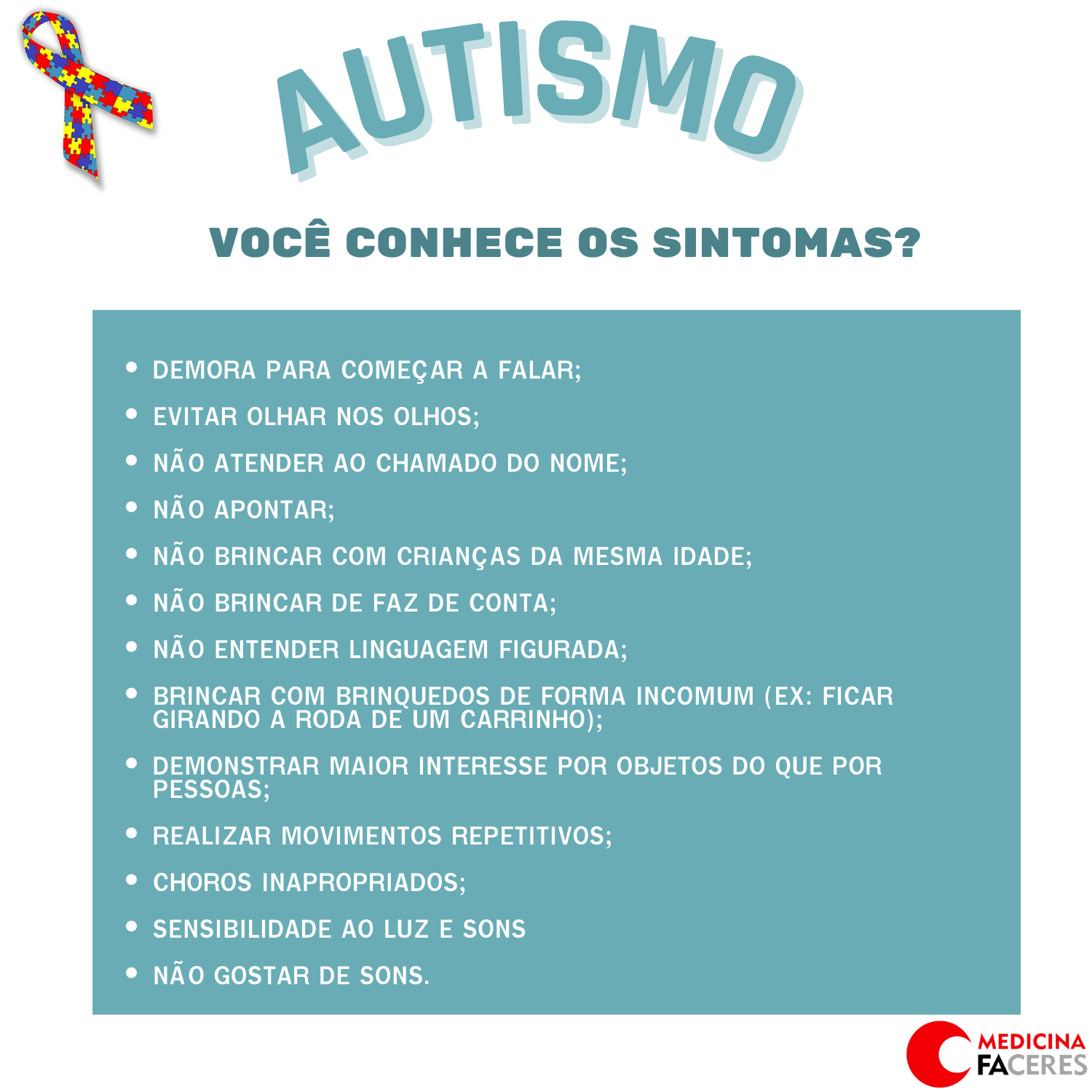 Sintomas de Autismo - Sinais de Autismo 