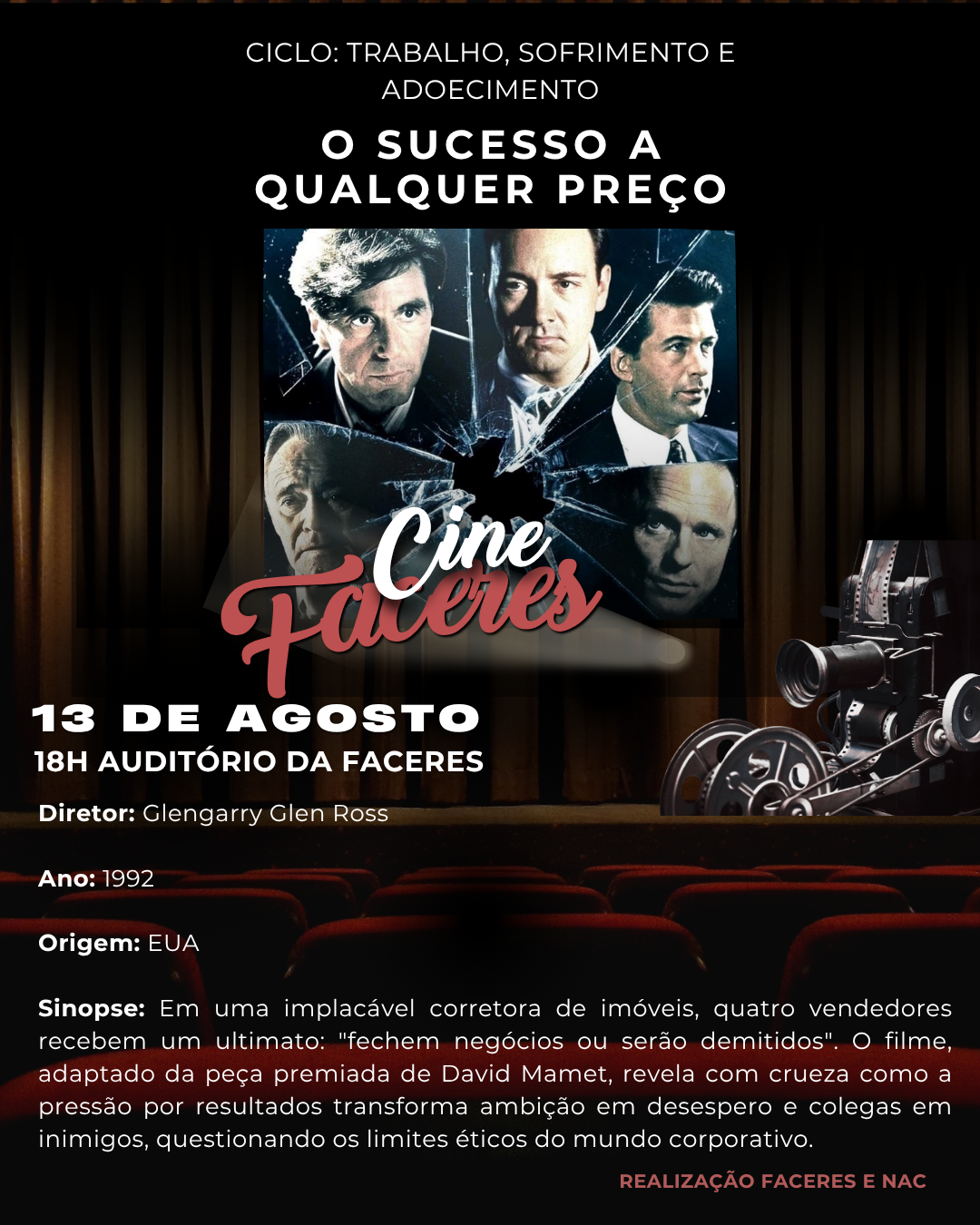 Faculdade retoma projeto Cine FACERES com filmes que provocam reflexão sobre trabalho e saúde Faculdade retoma projeto Cine FACERES com filmes que provocam reflexão sobre trabalho e saúde