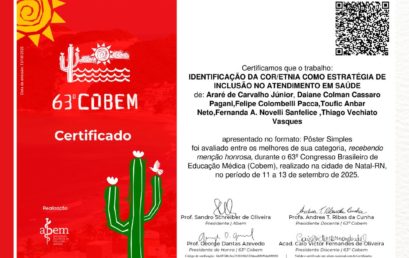 Faculdade de Medicina FACERES recebe menção honrosa no COBEM por projeto sobre inclusão e equidade racial na saúde